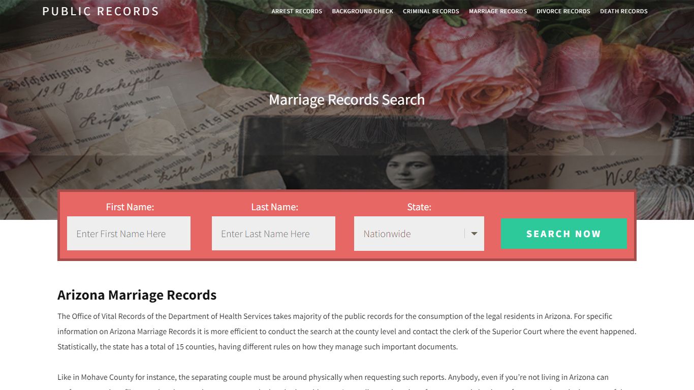 Arizona Marriage Records | Enter Name and Search. 14Days Free